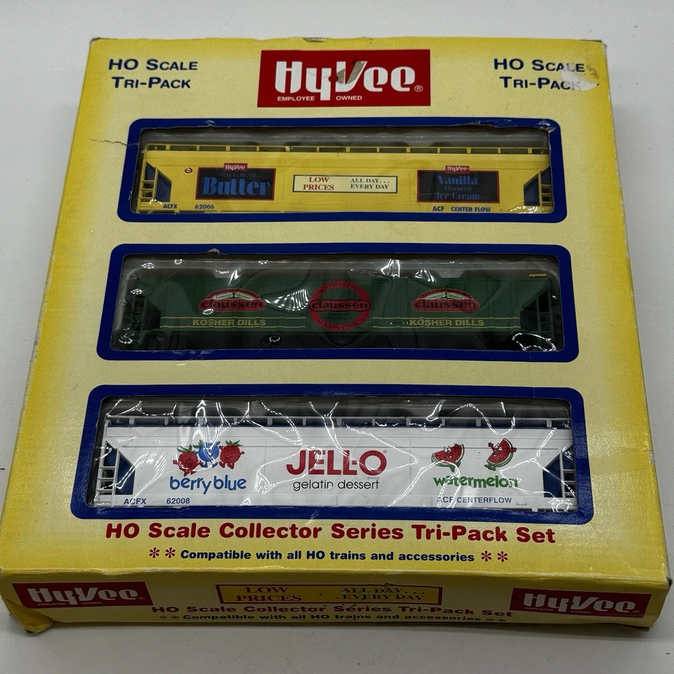 HyVee Train Set HO Scale Tri-pack Unopened Maxwell House Claussen HY Vee