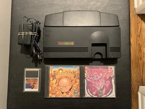 NEC TurboGrafx-16 System Lot Black Console with 3 Games Tested Works Bonk Crush! - Picture 1 of 24