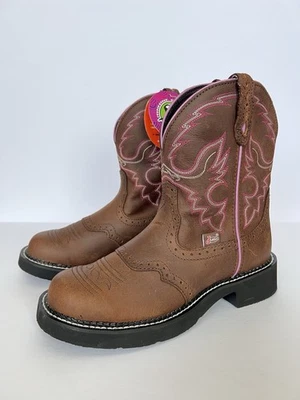 Bota de Trabajo Juntin Gemma 8" Puntera de Acero Impermeable | Cortezo Envejecido | 8 B L9903 Foto 1 de 4