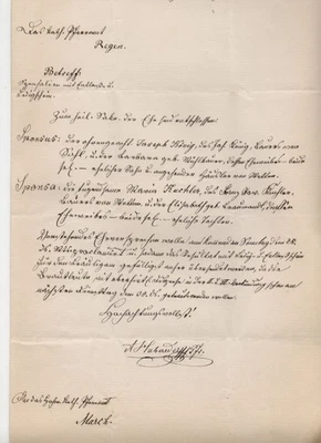 Handschriftlicher Letter Pfarramt Rain Bavaria With Vignette 1883 After March - Image 1 of 2