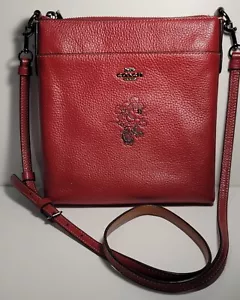 Disney Coach New York rot klein Umhängegurt Geldbörse Minnie Maus Schlittschuh Reißverschluss - Bild 1 von 11