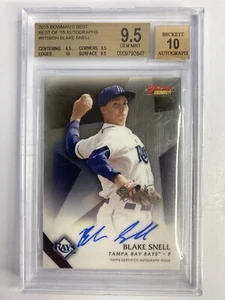 Blake Snell 2015 Bowman's Best of '15 Autograph BGS 9.5 9.5 9.5 10 Subs 10 Auto - Bild 1 von 2