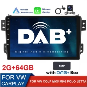 DAB+ For VW GOLF MK5 MK6 9" Apple CarPlay Car Stereo Radio Android GPS SAT NAVI - Picture 1 of 22