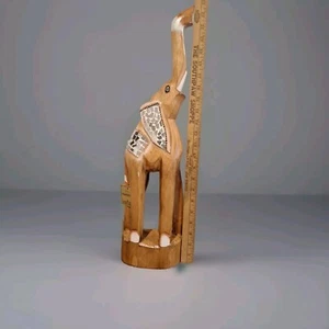 Hand Carved Wooden Elephant Sculpture Statue Western Asian Cultural Art - Picture 1 of 19