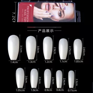 100 / 500 / 600pcs Coffin Almond Stiletto False Nail Tips Full Cover Fake Nails - Picture 1 of 33