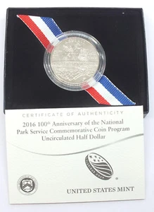 2016 National Park Service Unc Half Dollar 100th Ann. 16CF Coin US Mint - J178 - Picture 1 of 5