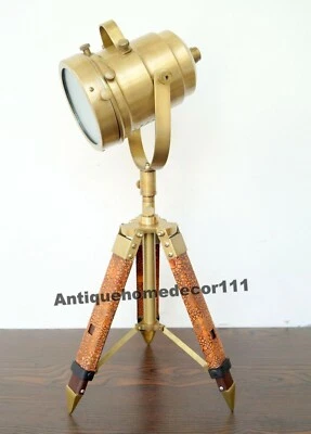 Hollywood Spotlight Searchlight Lámpara de mesa Estudio Hogar Decorativo Cuero Trípode Foto 1 de 4