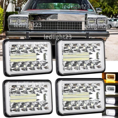 4pcs 4x6" Led Headlights fit Pontiac Parisienne 1975 1976 1977 1978 1979 1980-85 - Image 1 of 4