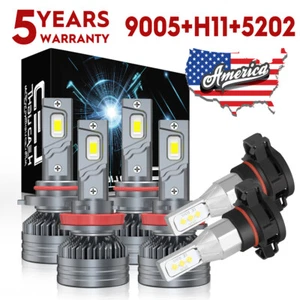 For Jeep Grand Cherokee 2011-2013 6x 6000K M9 LED Headlight Hi/Lo &Fog Bulbs Kit - Picture 1 of 14