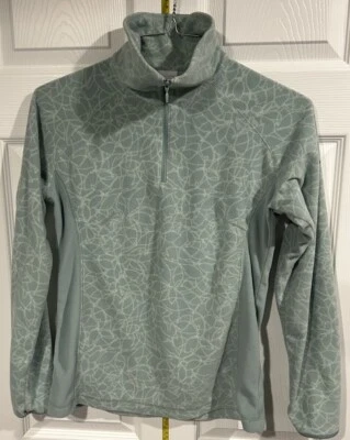 Columbia Mujer 1/4 Cremallera Polar Pullover Sudadera Mediana Verde Menta Floral Foto 1 de 3