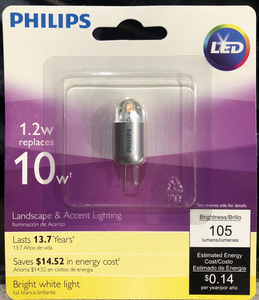 Philips Capsule LED Lights 454116 G4 Pin Base T3 Replacement (1.2W Replaces 10W) - Image 1 of 3