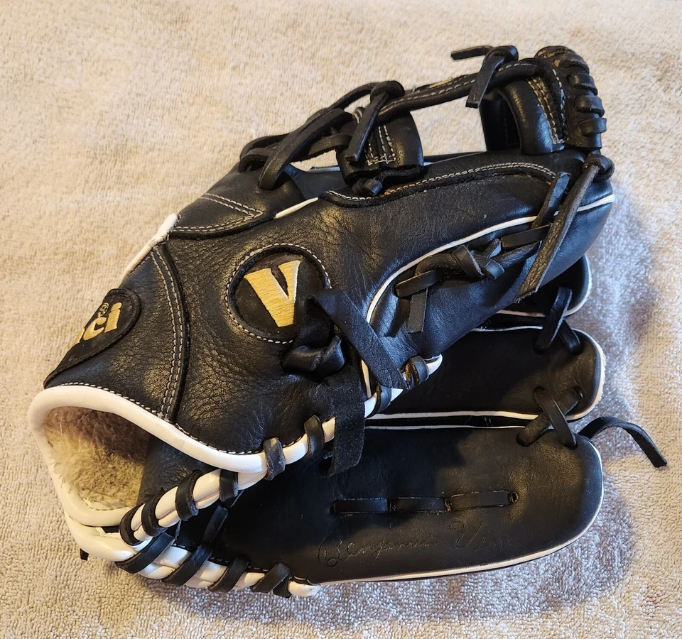 "Guante Guante de béisbol Vinci Pro 11,5"" blanco y negro derecho lanzador infielder". Foto 1 de 3