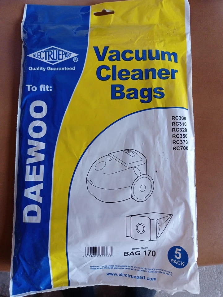 Daewoo vacuum bags RC300 310 320 350 370 700 x 5 NEW - Image 1 of 1