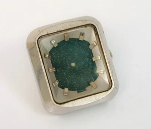 VINTAGE BEAUTIFUL BULOVA ACCUTRON NEW OLD STOCK CASE DIAL FACE NO MOVEMENT GREEN - Picture 1 of 2