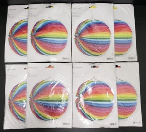 (10 Pack) Rainbow Paper Lantern 10" For Holidays & Parties - Picture 1 of 3