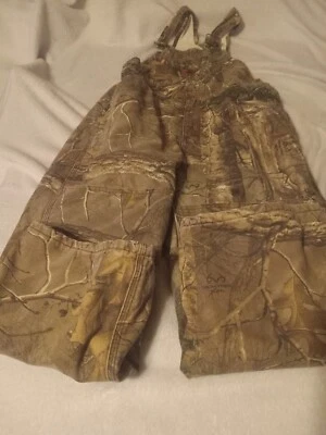 Carhartt Realtree Xtra Camouflage Hunting Bib Lined Overalls Youth Size 10 - Image 1 of 4