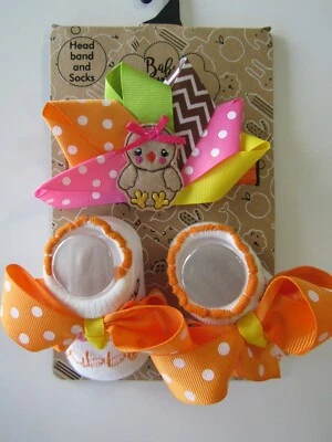 Baby Turkey Thanksgiving Baby Essentials Headband and Socks 0-6 Months Nwt - Image 1 of 4