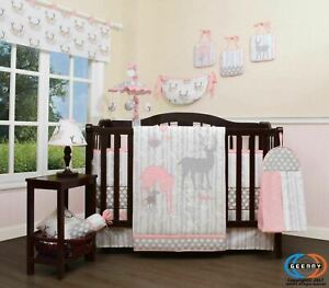 13PCS Girl Deer Family Baby Nursery Crib Bedding Sets  Holiday Special