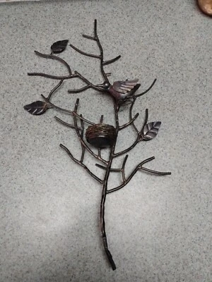 Bird On Limb With Nest Metal Wall Art - Image 1 of 4