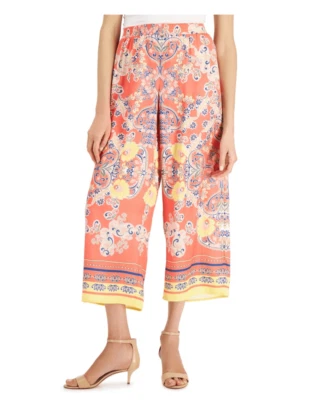 JM Collection Women's Floral Wide Leg Bohemian Palazzo Pull On Boho Red Medium - Image 1 of 4