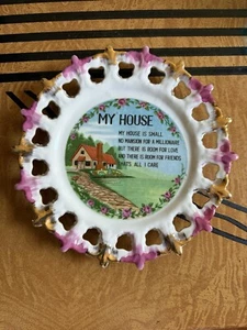 VINTAGE Wall Plate My House is Small No Mansion Millionaire Room Love Friends - Picture 1 of 6