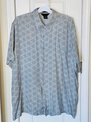 J. Ferrar 100% Washable Silk 2XL Men’s Short Sleeve Button Down Shirt Gray - Image 1 of 4