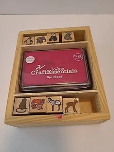 Melissa & Doug Wooden Tray, Zoo Animal Stamp Set Of 8, 2 Ink Pads Green Red - Picture 1 of 5