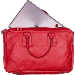 QUO VADIS BORSA BAULETTO GOYA ROSSO VERA PELLE LAPTOP - Picture 1 of 2