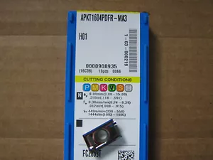 Korloy APKT1604PDFR-MA3 H01 Aluminum / Cast Iron Cutting Inserts .031"rad NEW!! - Picture 1 of 3