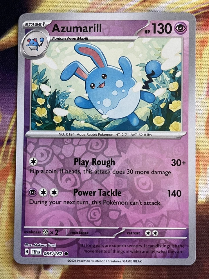 Pokémon TCG Azumarill SV05: Temporal Forces 065/162 Reverse Holo Common - Image 1 of 1