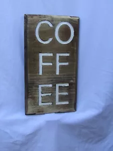 Wooden Painted Coffee Sign - Picture 1 of 9
