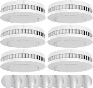 XINDUM Smoke Detector with Magnetic Stand 5 Piece Battery Operated Set - Picture 1 of 5
