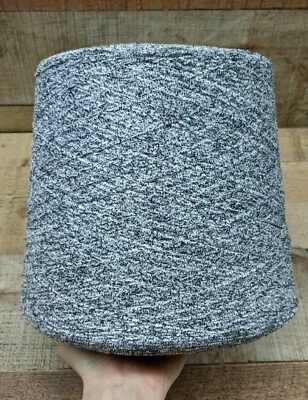 MELANJ Black Gray Variegated 100% RAYON Chenille Yarn 5.6 lbs 1200 YPP - Image 1 of 4