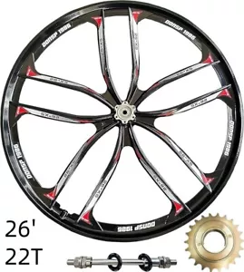 26 inch 10 Spokes Rear Mag Wheel 135mm with 22T Freewheel - Picture 1 of 7