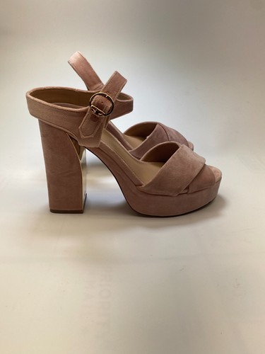 Tory Burch sandali donna velluto Loretta rosa scamosciato plateau taglia 10 5