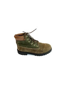 Timberland 6” Premium Brown & Green Leather Boots Youth Size 6 Waterproof - Picture 1 of 15