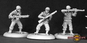 Reaper Chronoscope Miniatures WWII AMERICAN INFANTRY (3) 50075 Metal