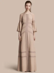 NWT $2,500 Burberry Silk Long Sleeve Gown EU 36, US 02, Fits (02-04)100%Silk - Picture 1 of 12