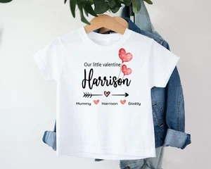 Personalised Our Little Valentine Balloon Top Babygrow/Vest/T-shirt - Picture 1 of 8