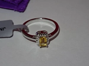 #53 Gemporia Sterling Silver 0.61ct Citrine Ring & COA Size Q - Picture 1 of 6
