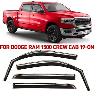Rain Guards Vent Visors Shade for 2019-2025 Dodge RAM 1500 Crew Cab - Picture 1 of 9