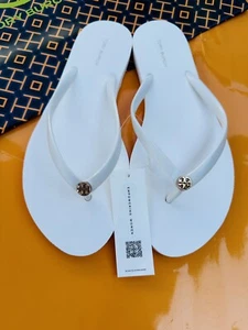 NWT 2024 Tory Burch 100% Authentic Have Receipts Thin Flip Flops Sandals Ivory - Picture 1 of 7
