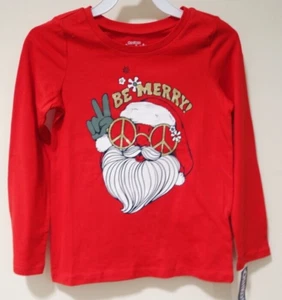 NWT OshKosh Holiday Santa Top Girl's Size 12 - Picture 1 of 1