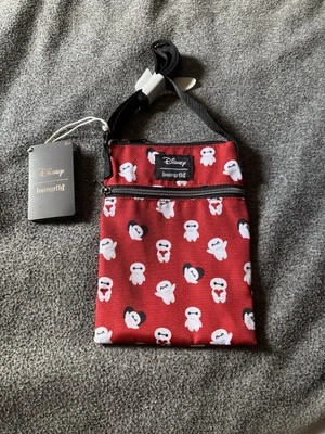 NWT Loungefly X Disney: Big Hero 6 "Baymax" Red/Black Crossbody Passport Bag NEW - Image 1 of 3
