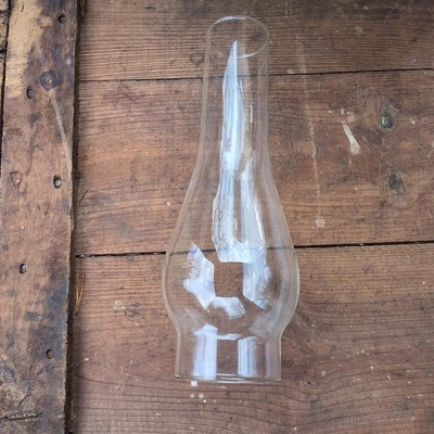 VINTAGE Clear Glass Lamp Chimney Hurricane Globe Replacement 10.25" H 2.75" - Image 1 of 4