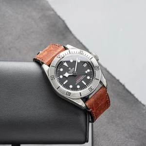 TUDOR Black Bay 79730 With Box And Booklets On Brown Strap - Picture 1 of 8