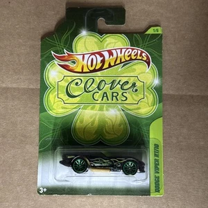 2012 Hot Wheels Clover Cars DODGE VIPER RT/10 Black 1/6 GREAT CARD Patrick's Day - Picture 1 of 3