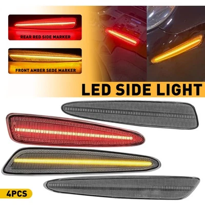 Luces de señalización laterales delanteras y traseras transparentes para Chevrolet Corvette C6 2005-2013 4 piezas Foto 1 de 4