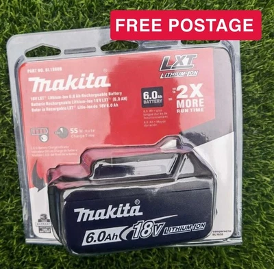 Genuine Makita 6ah 18v Power Tool Battery BL1860BX2 18V Li-lon Battery-black