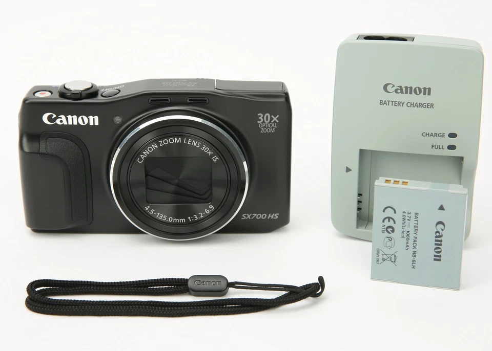 Canon PowerShot SX700 HS Compact Digital Camera 16.1MP, 30x Optical Zoom - Black - Image 1 of 4
